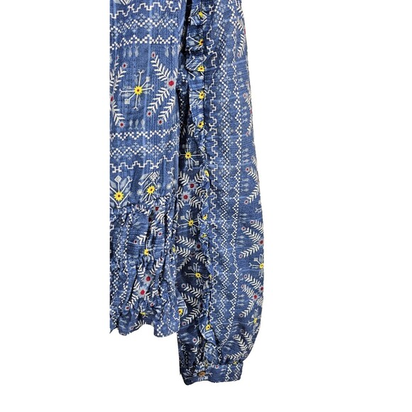 Forever That Girl Anthropologie Blouse Western Boho Cropped Long Sleeve Womens M - Picture 10 of 16